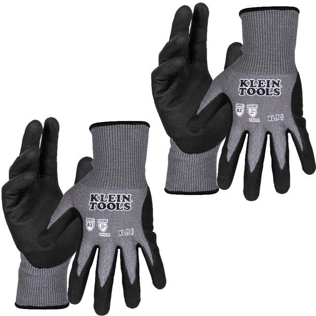 Guantes de trabajo KLEIN TOOLS 60586 resistentes al corte de nitrilo talla XL, 2 pares