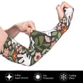 thumbnail image 3 of Easygdp Rabbits on Floral Adult Ice Silk Sunscreen Arm Cover with Thumbhole, Cooling Compression Arm Cover for Running, 3 of 8