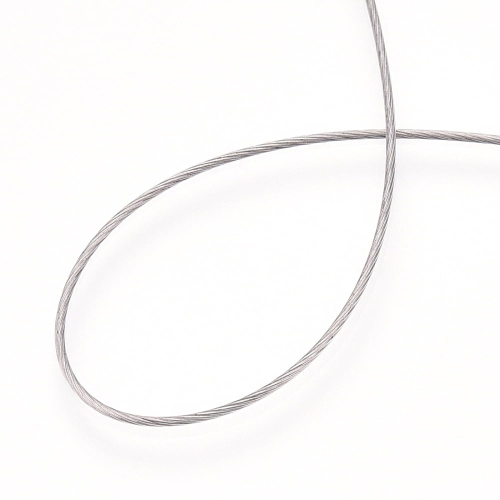 1group Tiger Tail Wire Nylon-coated Stainless Steel Original color Raw 20 Gauge(0.8mm) about 59.05 Feet(18m)/roll 10 rolls/group