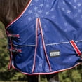thumbnail image 5 of Jeffers Poplar Head 600 Denier Turnout Sheet for Horses, 0g Polyfill, 87"- Waterproof Lightweight Horse Blanket, Adjustable Chest Belly Straps, Tail Flap, Stable Blanket, Navy Color - Allegiance, 5 of 8