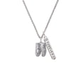 thumbnail image 2 of Delight Jewelry Silvertone Large Ballet Slippers Silvertone Forever Bar Charm Necklace, 23", 2 of 4