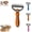 Orange-L, variant on Pet Pro Grooming Tool, 2-in-1 Deshedding Dog Brush with 9/17 Teeth Undercoat Rake for Dogs & Cats, Dual-Sided Stainless Steel Pet Comb for Long Hair & Thick Coats (Blue-S+L)