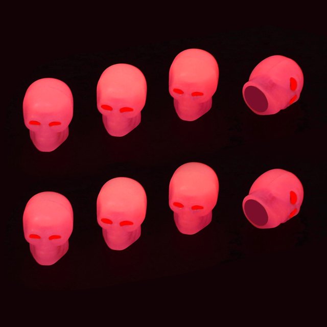 8Pcs Tire Valve Stem Cover Luminous Skeleton Universal Stem Covers for Cars Trucks Motorcycles Bikes