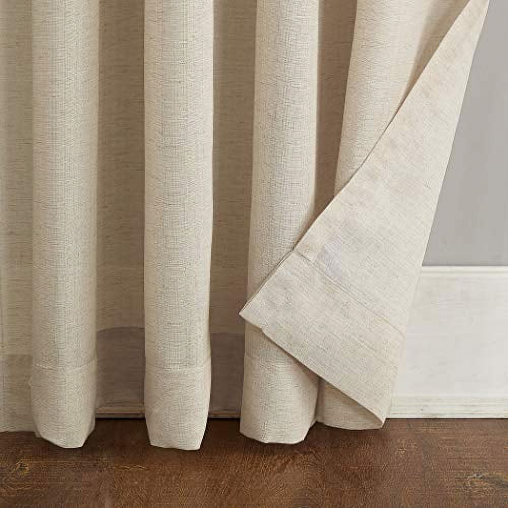 No. 918 Daniela 1-Piece Linen Blend Semi-Sheer Rod Pocket Curtain Panel, 54"x95", Ivory