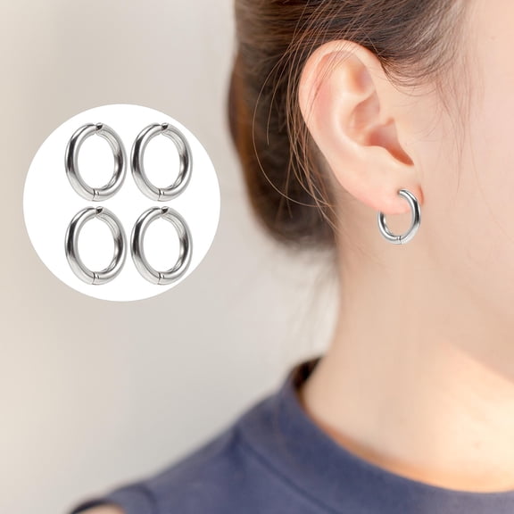 LOLIPPYY 2 Pairs Women's Jewelry Non Pierced Earrings Hoops for Women Everyday Wear