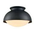 thumbnail image 3 of Claxy 9" Black Bwol Flush Mount Ceiling Light with Milk Glass Shade, 3 of 7