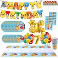 thumbnail image 2 of Pokemon Birthday Decorations Pikachu Party Balloon Tableware Plate Napkin Backdrop Decor For Kids Boys Party Birthday Supplies, 2 of 5