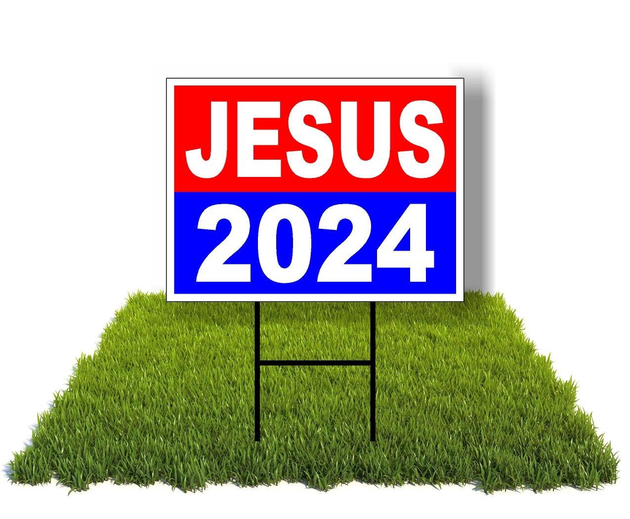 Eco JESUS 2024 5 Double Sided 12x16 in Yard Road Sign w/Stand
