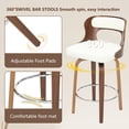 thumbnail image 6 of ClinQ Swivel Bar Stools Set of 3, 26 inch Counter Height Bar Stools with Bentwood Legs and Back, PU Leather Seat, White, 6 of 7