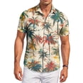 thumbnail image 2 of QHRMKOG Mens Shirt Relaxed Fit Tropical Print Short Sleeve Hawaiian Shirt Light Holiday Button Down Beach Shirt Summer Casual Tops Red 4XL, 2 of 6
