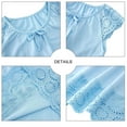 thumbnail image 5 of Aridak Girls Nightgowns Cute Princess Sleepwear Flutter Sleeve Pajamas Nightie Dress Blue 5-12 Years, 5 of 7