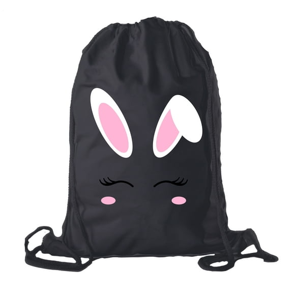 Easter Basket Backpack Bulk Cotton Drawstring Cinch Bags Easter Bunny Gift Bags - Bunny Face
