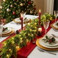 thumbnail image 4 of Pre-Lit Artificial Pine And Rattan Garland With Led Lights, Battery Operated Christmas Greenery For Dining Table Centerpieces, Window Decor, And Festive Home Accents, 4 of 8