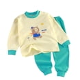 thumbnail image 2 of Bovxnpu Boys' Pajama Sets 2 Piece Lounge Sets Unisex Toddler Sets Long Sleeve Crew Neck Graphic Pajama Pants Set Spring Summer Clothing Sets Summer Outfits, 2 of 5