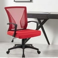 thumbnail image 2 of Furniwell Office Chair Home Office Desk Chair Mid Back Mesh Desk Chair Ergonomic Lumbar Support Computer Chair Swivel Rolling Task Chair with Armrest (Red), 2 of 14
