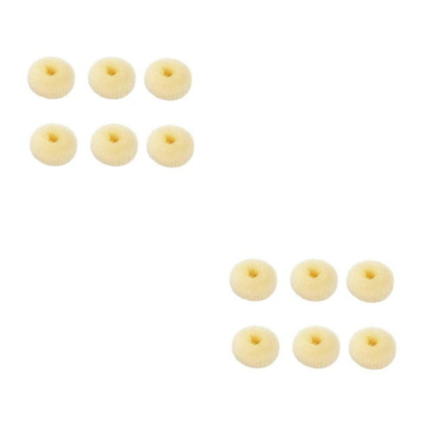 Qarigey 6 unids/set de accesorios para el cabello sin carga, cómodos de llevar todo el día, herramientas para peinar el cabello, Donut Beige 2Conjunto