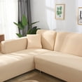 thumbnail image 3 of L Shaped Sectional Couch Covers, Elastic Sofa Slipcovers for Sectional Sofa with 2pcs Pillowcases, High Stretch Furniture Protector Covers, 3 of 7