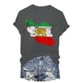 thumbnail image 6 of GEWSEY Women's Iran Map with Lion and Sun Emblem Vintage Persian Heritage V-Neck T-Shirt (Dark Gray, L), 6 of 6
