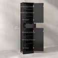 thumbnail image 3 of HOMCOM Armoire de Rangement Haute pour Salle de Bain avec Portes, Tiroir, Tablette Ajustable, 3 of 10