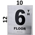 thumbnail image 2 of 6th Floor Sign- Floor Number Sign- Tactile Touch Braille Sign (Aluminium !!, Brush Silver,Size 10X12)- The Sensation line(ref-2022-4), 2 of 4
