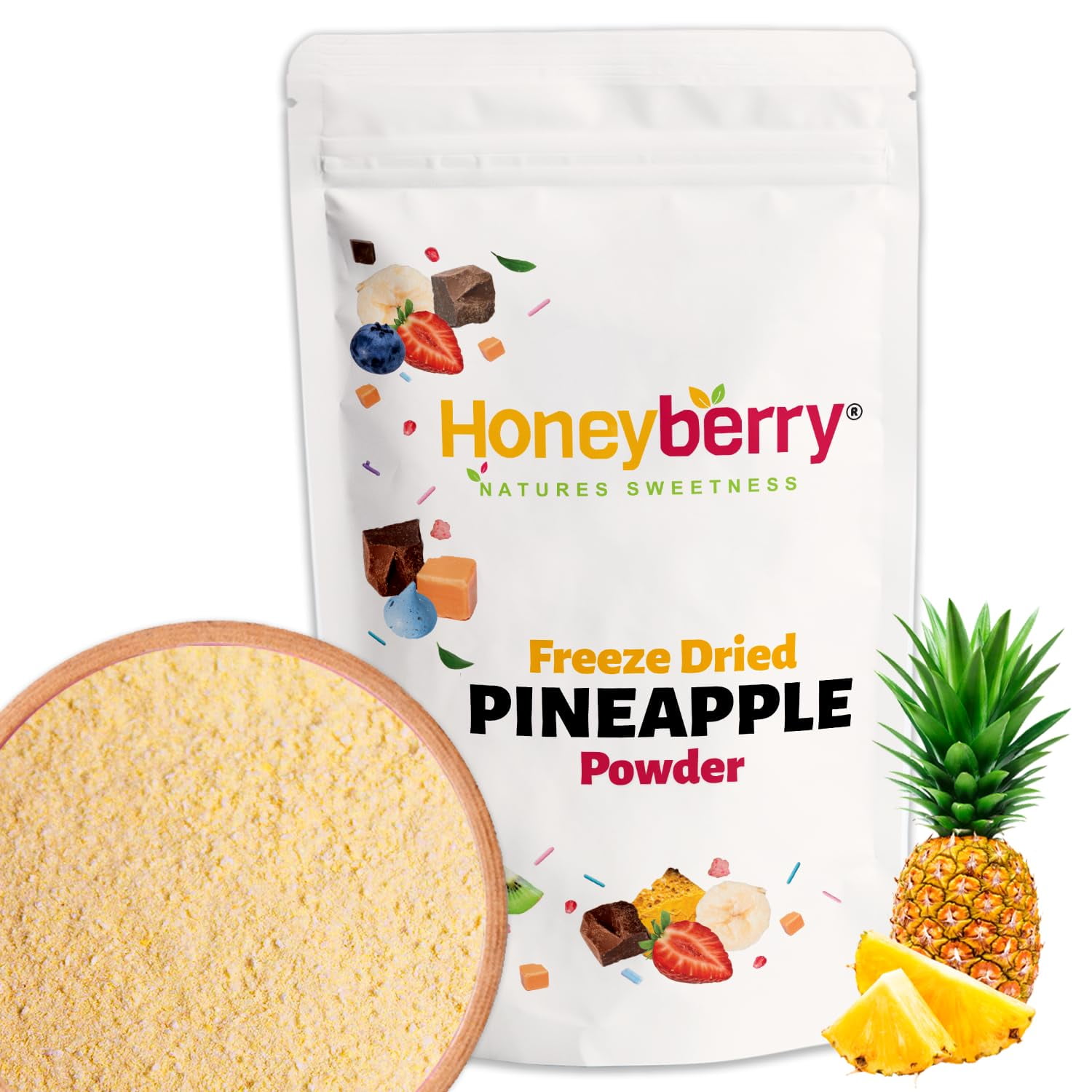 Freeze Dried Pineapple Powder 100g - No Added Sugar 100% Natural Gluten-Free Vegan Friendly