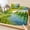 Sage, Canary Yellow, Azure, Moss, variant on Twin Sze Fitted Sheet Set - Grassy Path 2 Piece Bedding Sets 16" Deep Pocket Fitted Sheet with 1 Pillowcase, Rustic River Wildflowers Trees Retro Oil Painting Brushed Microfiber Hotel Bed Sheets