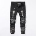 thumbnail image 3 of Oalirro Sweatpants for Men Mens Skinny Stretch Denim Pants Distressed Ripped Freyed Slim Fit Jeans Trousers, 3 of 9