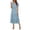 Light Blue, variant on Dress for Women Casual Fashionable Solid Color V-Neck Short Sleeve Dresses Navy L