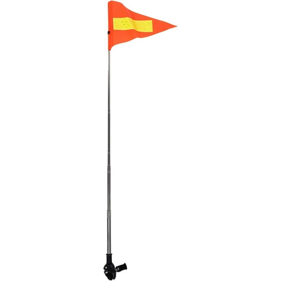 Telescopic Golf Cart Flag Pole Reflective Safety Flag for Golf Carts Wheelchairs Adjustable Height Portable Design for Enhanced Visibility Orange, 1set
