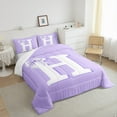 thumbnail image 3 of Erosebridal Personalized Letter H Comforter Sets Full Size,Monogrammed Theme Comforters & Duvets,Ribbon Bow Knot Bedding Full Comforter Set,Ultra Soft Bedroom Decor,3-Piece, 3 of 7