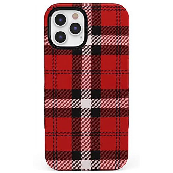 Casely iPhone 12/12 Pro Phone Case | As if! Red Plaid iPhone Case 360 Degree Coverage for Your Phone | Precise Cutouts, 1mm Raised Lip Camera Protection | Bold