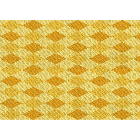 Ahgly Company Indoor Rectangle Patterned Banana Yellow Area Rugs, 4' x 6'