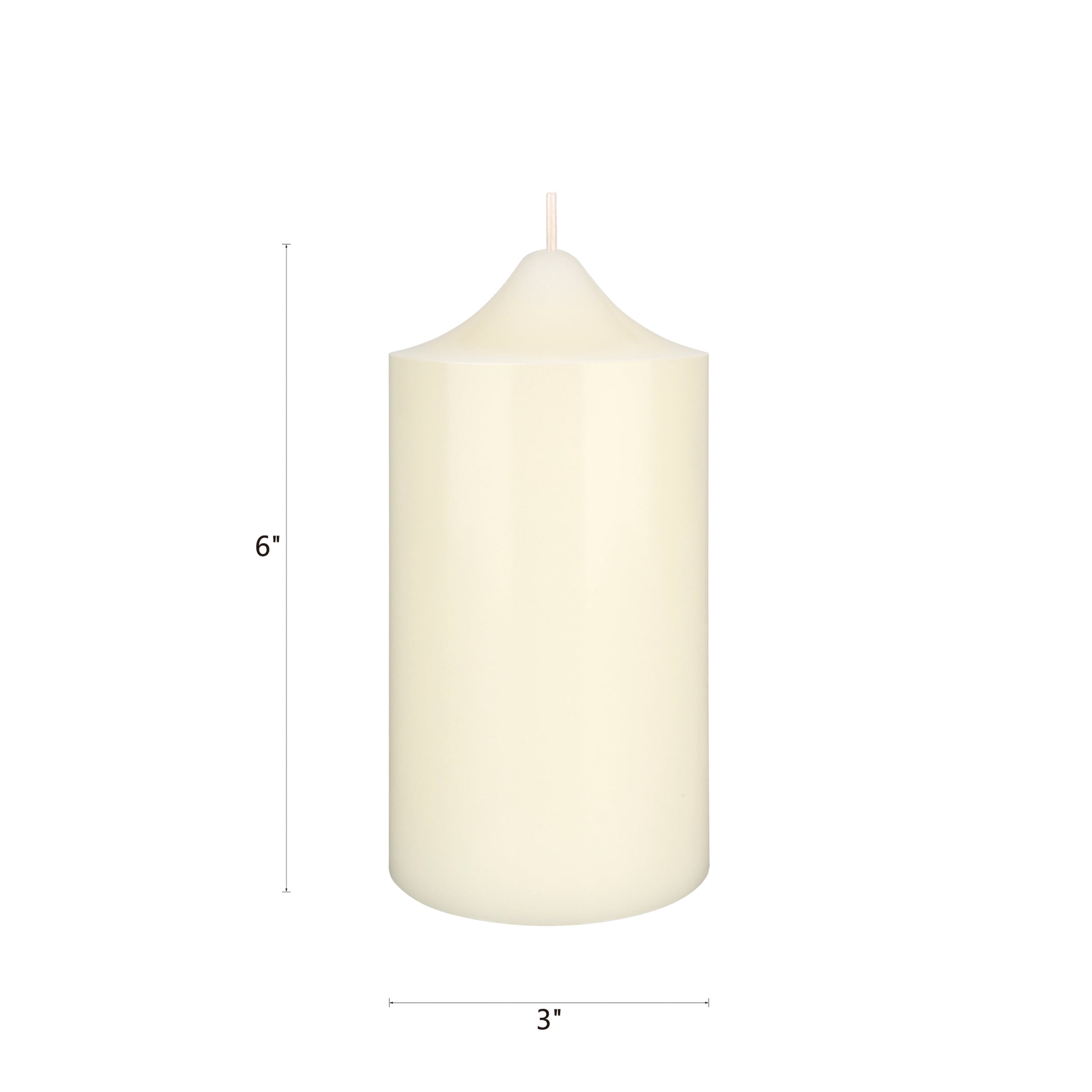 Mega Candles 6 pcs Unscented Ivory Dome Top Round Pillar Candle, Hand Poured Premium Wax Candles 3 Inch x 6 Inch, Home Décor, Wedding Receptions, Baby Showers, Birthdays, Celebrations, Party & More