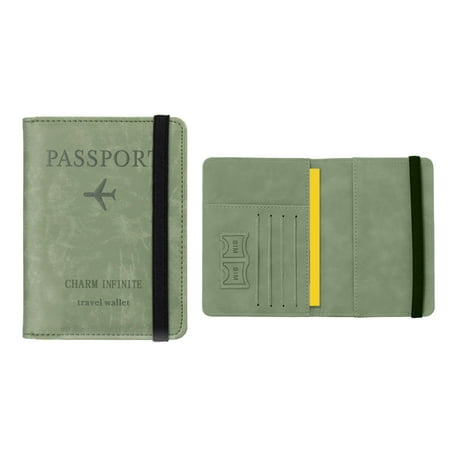 

Pgeraug Ferrule Vaccination Card Card Case Travel Passport Card Case Elastic Band Protective Case Office&Craft&Stationery Green