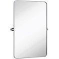 thumbnail image 1 of Gold Metal Surrounded Round Pivot Mirror | Silver Backed Adjustable Moving &amp; Tilting Wall, 1 of 10