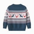 thumbnail image 2 of NOLDARES Christmas Sweater Kids,Toddler Boys Sweater Kids Winter Warm Sweater Crewneck Pullover Tops,A112-Blue, 2 of 4