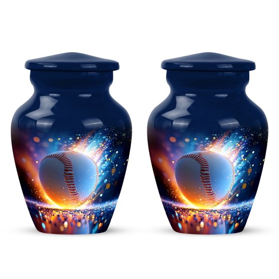 Yatskia Baseball Decorative Mini Memorial Keepsake Urns for Human Ashes Adult Male and Female, Little Cremation Urn for Adult Ashes, (Classic Pack of 2, 3 Inch)