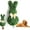B, variant on Kawaii Easter Bunny Artificial Topiary - Beige Bow & Round Cutout, Stake & Potted Faux Greenery for Easter Indoor & Outdoor Home & Garden Decor