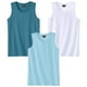 thumbnail image 1 of Atlas For Men - Camiseta Sin Mangas Lisos para Hombre - Pack de 3 (Azul Petróleo, Turquesa, Blanco), 1 of 4