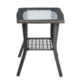thumbnail image 5 of Ktaxon Wicker Side Table, Patio Rattan Coffee Table for Patio, Garden, Porch, Living Room, 2 Tiers End Table for More Storage Space, Gray, 5 of 9