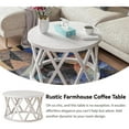 thumbnail image 3 of COZAYH Rustic Farmhouse Round Coffee Table with X-Motifs Legs & Wood Texture Top, Set of 2, 3 of 10