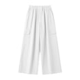 thumbnail image 5 of Bxsruta Women's Cargo Pants Wide Leg Relaxed Fit Cropped Trousers Casual Summer Everyday Wear, 5 of 5
