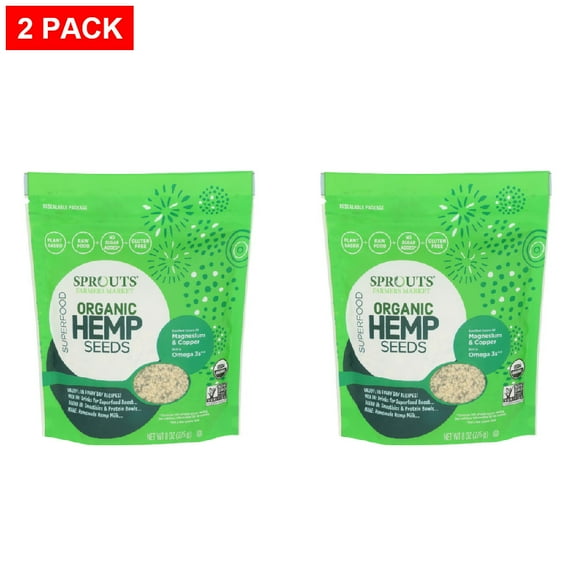 Sprouts Shelled Hemp Seeds 8 oz (Pack of 2)