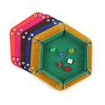thumbnail image 2 of Plateau à dés en Cuir Plateau Hexagonal Pliant Porte - dés Adapté, 2 of 5