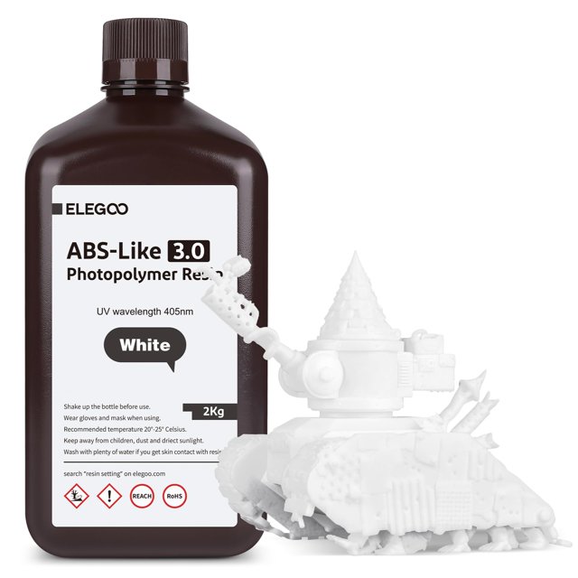 Impresora 3D de resina ELEGOO, mejorada, ABS Like 3.0, 2 kg, color blanco