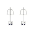 thumbnail image 4 of 0.42 ct Screw-Back Stud Earrings for Women | 2.9mm Round Cut Simulated Blue Sapphire | 18K White Gold, 4 of 5