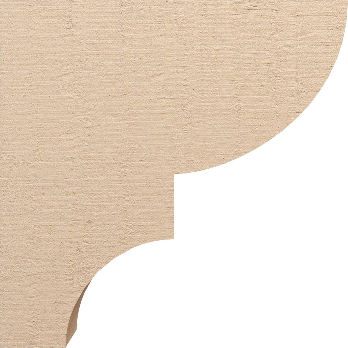 8"W x 32"D x 32"H Thin Ridgewood Rough Cedar Woodgrain TimberThane Corbel, Primed Tan