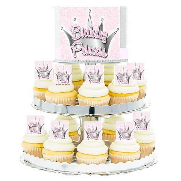 Birthday Princess  Edible Photo Toppers  & Edible Cupcake Decoration Kit