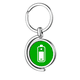 thumbnail image 1 of Cargo cuadrado verde marca de advertencia Rotating keychain Metal Keyring Holder, 1 of 2