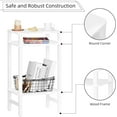 thumbnail image 4 of 28in Tall Side Table 3 Tier Small end Tables for Small Spaces, Narrow entryway Table with Storage, Entrance Tables for Front Door, Wooden Frame, for Living Room, Bedroom, Hall, White, 4 of 8